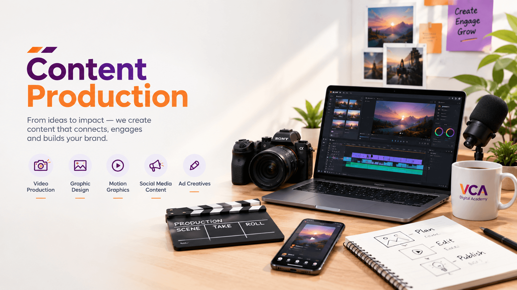 Product shoot setup with lighting on a tabletop